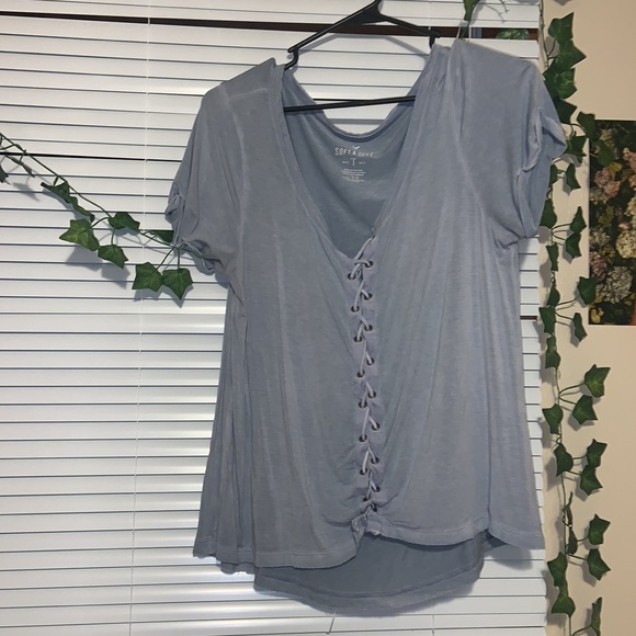 Aerie soft and sexy lace up tee - Picture 2 of 3